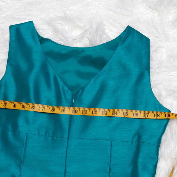 TAHARI, teal, sleeveless cocktail dress 14p (fits like 10/12) - Picture 5 of 6